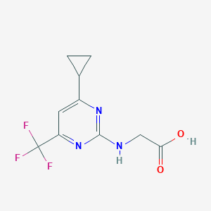 molecular formula C10H10F3N3O2 B15146769 N-[6-Cyclopropyl-4-(trifluoromethyl)pyrimidin-2-yl]glycine 