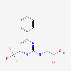 molecular formula C15H14F3N3O2 B15147224 N-Methyl-N-[6-(p-tolyl)-4-(trifluoromethyl)pyrimidin-2yl]glycine 