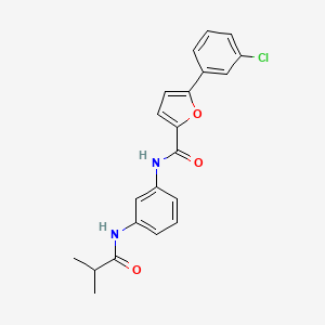 molecular formula C21H19ClN2O3 B15147579 5-(3-chlorophenyl)-N-{3-[(2-methylpropanoyl)amino]phenyl}furan-2-carboxamide 