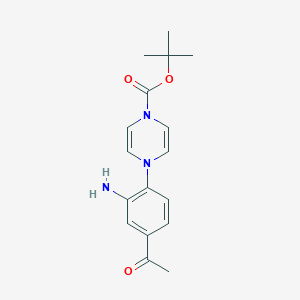 molecular formula C17H21N3O3 B15147828 1-Boc-4-(4-acetyl-2-amino-phenyl)-4H-pyrazine CAS No. 887595-40-6