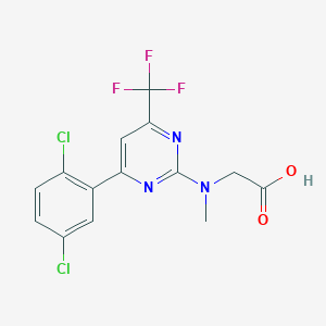 molecular formula C14H10Cl2F3N3O2 B15147970 N-[6-(2,5-Dichlorophenyl)-4-(trifluoromethyl)pyrimidin-2-yl]-N-methylglycine 