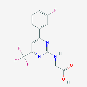 molecular formula C13H9F4N3O2 B15148175 N-[6-(3-Fluorophenyl)-4-(trifluoromethyl)pyrimidin-2-yl]glycine 
