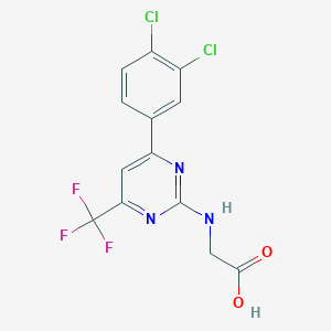 molecular formula C13H8Cl2F3N3O2 B15148364 N-[6-(3,4-Dichlorophenyl)-4-(trifluoromethyl)pyrimidin-2-yl]glycine 