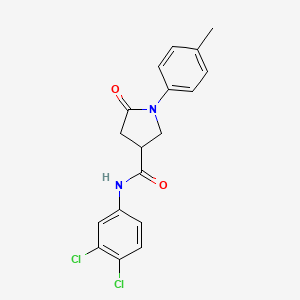 molecular formula C18H16Cl2N2O2 B15148576 N-(3,4-dichlorophenyl)-1-(4-methylphenyl)-5-oxopyrrolidine-3-carboxamide 