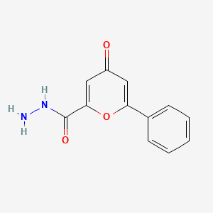 molecular formula C12H10N2O3 B15148713 4-Oxo-6-phenyl-4h-pyran-2-carbohydrazide 