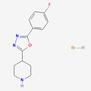 molecular formula C13H15BrFN3O B1514883 2-(4-Fluorophenyl)-5-(piperidin-4-yl)-1,3,4-oxadiazole hydrobromide 