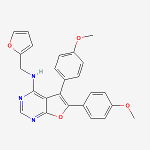 molecular formula C25H21N3O4 B15148887 N-(furan-2-ylmethyl)-5,6-bis(4-methoxyphenyl)furo[2,3-d]pyrimidin-4-amine 
