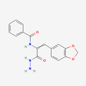 molecular formula C17H15N3O4 B15148947 N-[2-benzo[1,3]dioxol-5-yl-1-(hydrazinecarbonyl)ethenyl]benzamide 