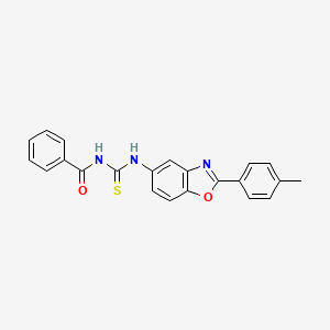 molecular formula C22H17N3O2S B15149090 N-{[2-(4-methylphenyl)-1,3-benzoxazol-5-yl]carbamothioyl}benzamide 