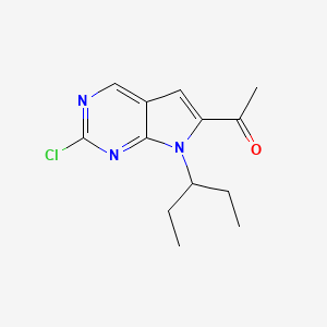 1-(2-Chloro-7-(pentan-3-yl)-7H-pyrrolo[2,3-d]pyrimidin-6-yl)ethanone