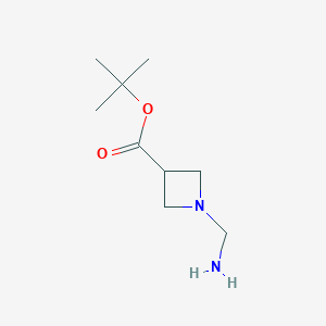 molecular formula C9H18N2O2 B15149208 Tert-butyl 1-(aminomethyl)azetidine-3-carboxylate 