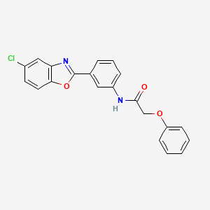 molecular formula C21H15ClN2O3 B15149286 N-[3-(5-chloro-1,3-benzoxazol-2-yl)phenyl]-2-phenoxyacetamide 