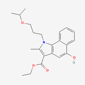molecular formula C22H27NO4 B15149366 ethyl 5-hydroxy-2-methyl-1-[3-(propan-2-yloxy)propyl]-1H-benzo[g]indole-3-carboxylate 