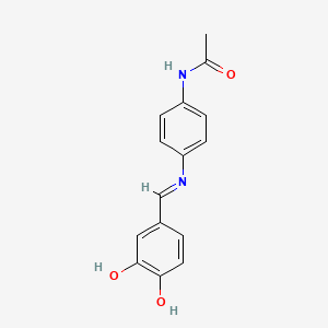 molecular formula C15H14N2O3 B15149500 N-(4-{[(E)-(3,4-dihydroxyphenyl)methylidene]amino}phenyl)acetamide 