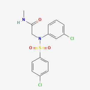 molecular formula C15H14Cl2N2O3S B15149911 N~2~-(3-chlorophenyl)-N~2~-[(4-chlorophenyl)sulfonyl]-N-methylglycinamide 