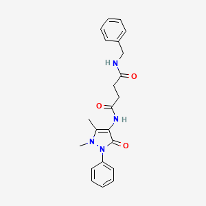 molecular formula C22H24N4O3 B15149963 N-benzyl-N'-(1,5-dimethyl-3-oxo-2-phenyl-2,3-dihydro-1H-pyrazol-4-yl)butanediamide 