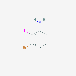 molecular formula C6H4BrFIN B15150044 3-Bromo-4-fluoro-2-iodoaniline 