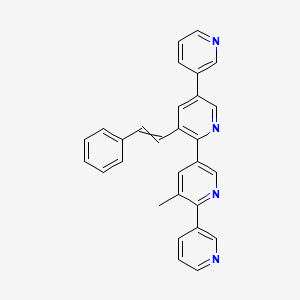 molecular formula C29H22N4 B15150049 3-methyl-5-{5-[(1E)-2-phenylethenyl]-[3,3'-bipyridin]-6-yl}-2,3'-bipyridine 