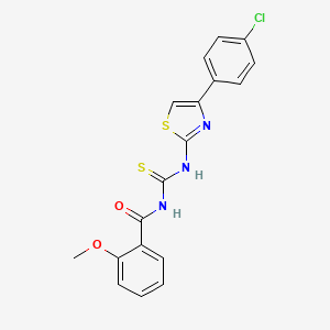 molecular formula C18H14ClN3O2S2 B15150064 N-{[4-(4-chlorophenyl)-1,3-thiazol-2-yl]carbamothioyl}-2-methoxybenzamide 