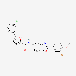 molecular formula C25H16BrClN2O4 B15150089 N-[2-(3-bromo-4-methoxyphenyl)-1,3-benzoxazol-5-yl]-5-(3-chlorophenyl)furan-2-carboxamide 