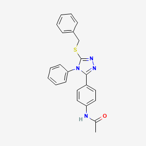 molecular formula C23H20N4OS B15150108 N-{4-[5-(benzylsulfanyl)-4-phenyl-4H-1,2,4-triazol-3-yl]phenyl}acetamide 
