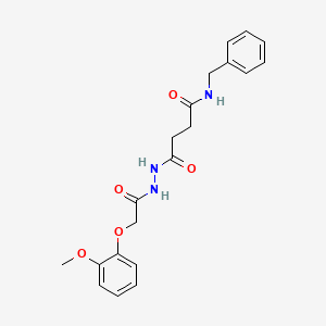 molecular formula C20H23N3O5 B15150129 N-benzyl-4-{2-[(2-methoxyphenoxy)acetyl]hydrazinyl}-4-oxobutanamide 