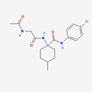 molecular formula C18H24BrN3O3 B15150130 1-[(N-acetylglycyl)amino]-N-(4-bromophenyl)-4-methylcyclohexanecarboxamide 