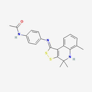 molecular formula C21H21N3OS2 B15150136 N-(4-{[(1Z)-4,4,6-trimethyl-4,5-dihydro-1H-[1,2]dithiolo[3,4-c]quinolin-1-ylidene]amino}phenyl)acetamide 