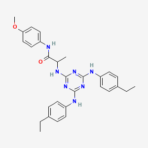 molecular formula C29H33N7O2 B15150185 N~2~-{4,6-bis[(4-ethylphenyl)amino]-1,3,5-triazin-2-yl}-N-(4-methoxyphenyl)alaninamide 