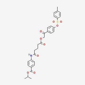 molecular formula C30H31NO9S B15150249 Propan-2-yl 4-({5-[2-(4-{[(4-methylphenyl)sulfonyl]oxy}phenyl)-2-oxoethoxy]-5-oxopentanoyl}amino)benzoate 