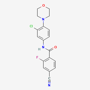 molecular formula C18H15ClFN3O2 B15150257 N-[3-chloro-4-(morpholin-4-yl)phenyl]-4-cyano-2-fluorobenzamide 