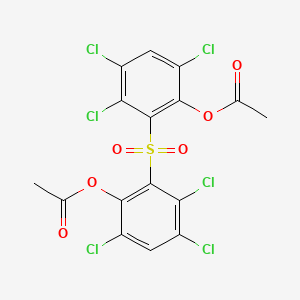 molecular formula C16H8Cl6O6S B15150272 Sulfonylbis-3,4,6-trichlorobenzene-2,1-diyl diacetate 
