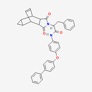 molecular formula C38H32N2O4 B15150280 N-[4-(biphenyl-4-yloxy)phenyl]-2-(1,3-dioxooctahydro-4,6-ethenocyclopropa[f]isoindol-2(1H)-yl)-3-phenylpropanamide 