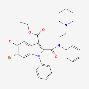 molecular formula C32H34BrN3O4 B15150383 ethyl 6-bromo-5-methoxy-1-phenyl-2-{phenyl[2-(piperidin-1-yl)ethyl]carbamoyl}-1H-indole-3-carboxylate 