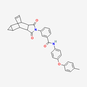 molecular formula C31H26N2O4 B15150397 3-(1,3-dioxooctahydro-4,6-ethenocyclopropa[f]isoindol-2(1H)-yl)-N-[4-(4-methylphenoxy)phenyl]benzamide 