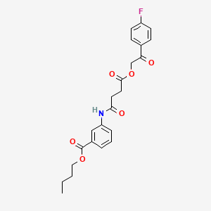 molecular formula C23H24FNO6 B15150561 Butyl 3-({4-[2-(4-fluorophenyl)-2-oxoethoxy]-4-oxobutanoyl}amino)benzoate 