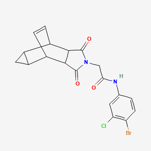 molecular formula C19H16BrClN2O3 B15150578 N-(4-bromo-3-chlorophenyl)-2-(1,3-dioxooctahydro-4,6-ethenocyclopropa[f]isoindol-2(1H)-yl)acetamide 