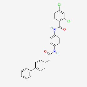 molecular formula C27H20Cl2N2O2 B15150586 N-{4-[(biphenyl-4-ylacetyl)amino]phenyl}-2,4-dichlorobenzamide 
