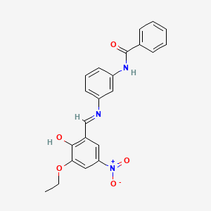 molecular formula C22H19N3O5 B15150604 N-(3-{[(E)-(3-ethoxy-2-hydroxy-5-nitrophenyl)methylidene]amino}phenyl)benzamide 