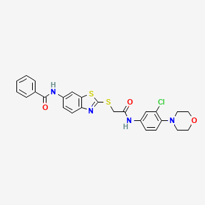 molecular formula C26H23ClN4O3S2 B15150617 N-{2-[(2-{[3-chloro-4-(morpholin-4-yl)phenyl]amino}-2-oxoethyl)sulfanyl]-1,3-benzothiazol-6-yl}benzamide 
