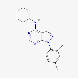 molecular formula C19H23N5 B15150632 N-cyclohexyl-1-(2,4-dimethylphenyl)pyrazolo[3,4-d]pyrimidin-4-amine 