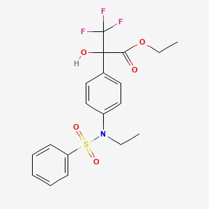 molecular formula C19H20F3NO5S B15150647 Ethyl 2-{4-[ethyl(phenylsulfonyl)amino]phenyl}-3,3,3-trifluoro-2-hydroxypropanoate 