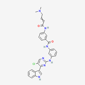 molecular formula C31H28ClN7O2 B15150706 N-(3-{[5-chloro-4-(1H-indol-3-yl)pyrimidin-2-yl]amino}phenyl)-3-[4-(dimethylamino)but-2-enamido]benzamide 