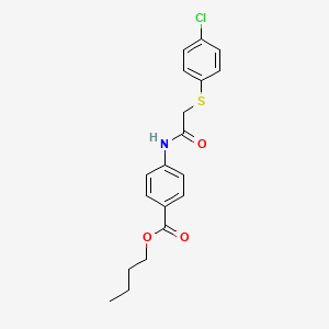molecular formula C19H20ClNO3S B15150793 Butyl 4-({[(4-chlorophenyl)sulfanyl]acetyl}amino)benzoate 