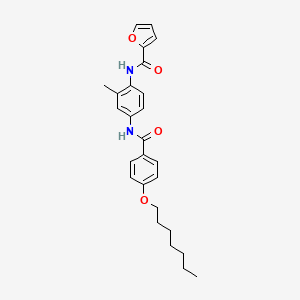 molecular formula C26H30N2O4 B15150807 N-[4-({[4-(heptyloxy)phenyl]carbonyl}amino)-2-methylphenyl]furan-2-carboxamide 