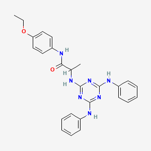 molecular formula C26H27N7O2 B15150815 N~2~-[4,6-bis(phenylamino)-1,3,5-triazin-2-yl]-N-(4-ethoxyphenyl)alaninamide 