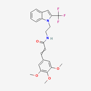 molecular formula C23H23F3N2O4 B15150870 N-[2-[2-(trifluoromethyl)indol-1-yl]ethyl]-3-(3,4,5-trimethoxyphenyl)prop-2-enamide 