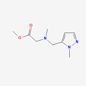 molecular formula C9H15N3O2 B15151018 methyl N-methyl-N-[(1-methyl-1H-pyrazol-5-yl)methyl]glycinate 
