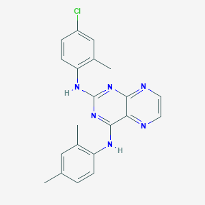 molecular formula C21H19ClN6 B15151020 N~2~-(4-chloro-2-methylphenyl)-N~4~-(2,4-dimethylphenyl)pteridine-2,4-diamine 