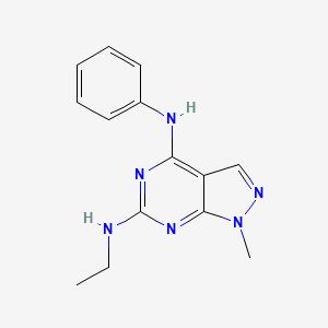 molecular formula C14H16N6 B15151027 N6-ethyl-1-methyl-N4-phenyl-1H-pyrazolo[3,4-d]pyrimidine-4,6-diamine 